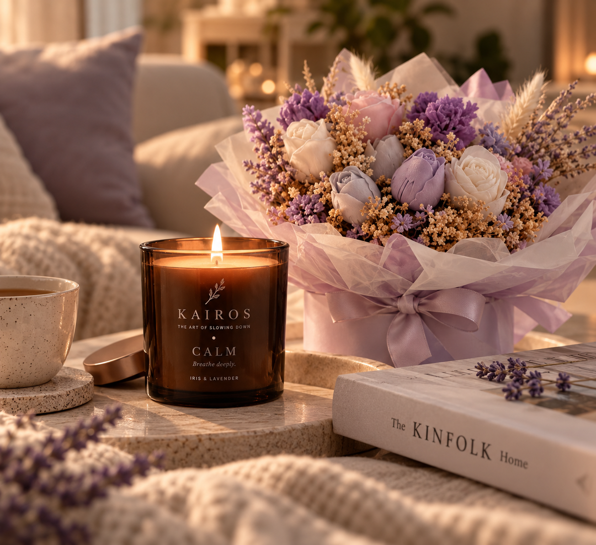 CALM Candle + Botanical Bouquet