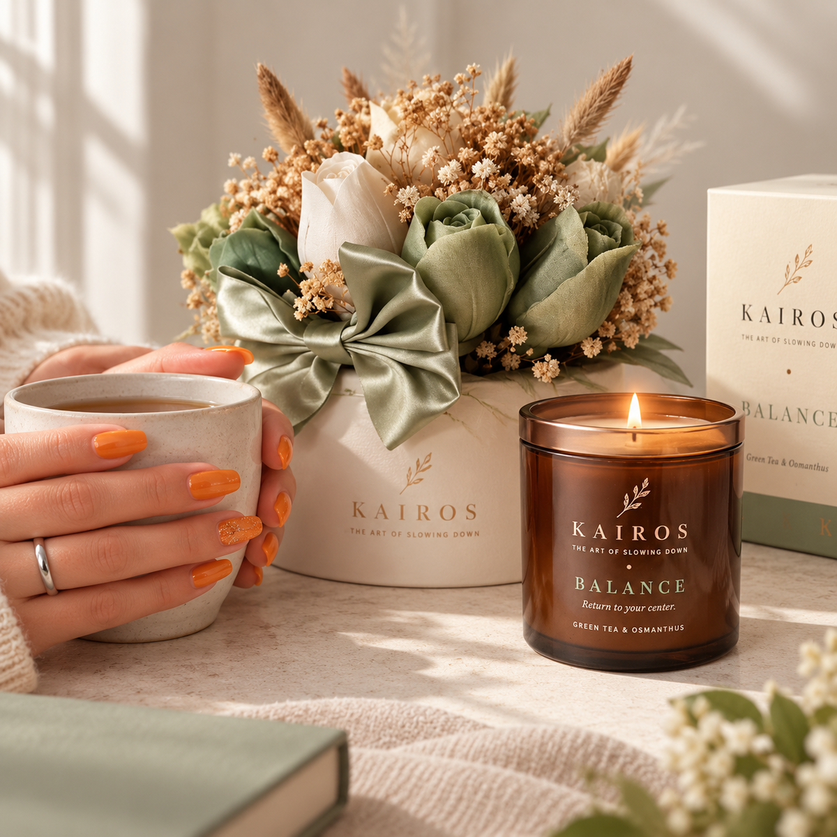 BALANCE Candle + Sage Botanical Bouquet